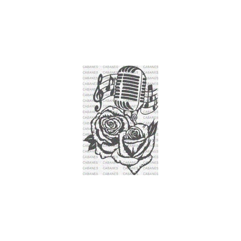 ROSAS MICROFONO NOTAS MUSICALES