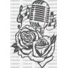 ROSAS MICROFONO NOTAS MUSICALES